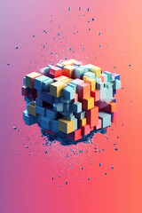 Poster - poster symbolizing the integration of AI in society, featuring a simple yet powerful visual representation of a neural network or AI-related icon.  Generative AI technology.