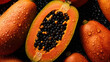 Overhead view of papaya created with Generative AI