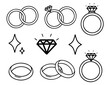 set of ring,black line