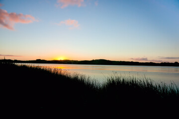 Poster - Sunrise over calm Wairoa river