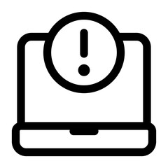 laptop alert outline icon