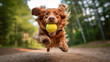 dog playing with ball 