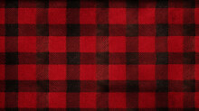 Red And Black Checkered Flannel Fabric Texture Background - Textile Material - Generative AI