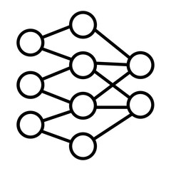 Sticker - Neural Network Thin Line Icon