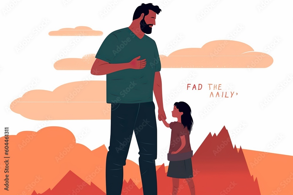Hardworking Father Father's Day illustration and pictures designed to depict father love ...