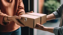 Person Holding A Gift Box. Generative AI