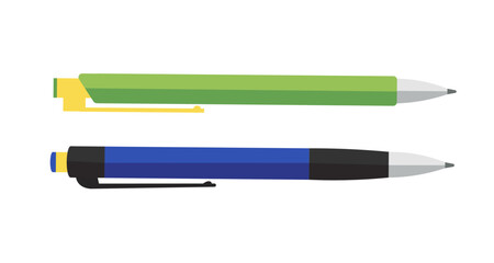Poster - two pens concept. set of tools for writing, school supplies. education and training. college or univ