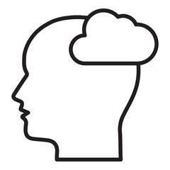 Wall Mural - human, brain, cloud, head, brainstorming cloud icon