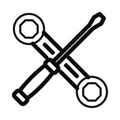 Poster - wrench, screwdriver, work tools, wrench and screwdriver icon