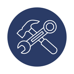 Poster - wrench, hammer, work tools, wrench and hammer icon