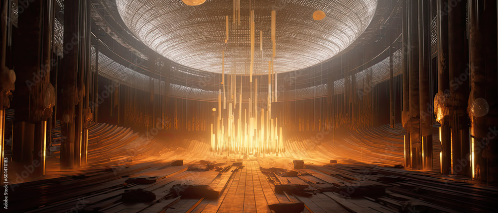 Stock-Illustration „Interior of a nuclear reactor, showing the immense ...
