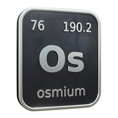 Fototapete - Three-dimensional icon of the chemical element of Osmium isolated on transparent background. 3D rendering