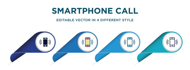 Poster - smartphone call icon in 4 different styles such as filled, color, glyph, colorful, lineal color. set of vector for web, mobile, ui