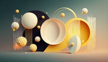 Green And Yellow Sphere Of Geometry Futuristic Simple Three-dimensional Abstract Elegant Modern Ai Generated Illustration
