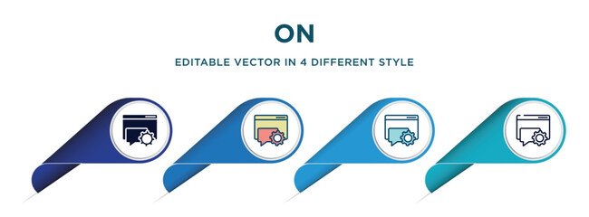 Poster - on icon in 4 different styles such as filled, color, glyph, colorful, lineal color. set of vector for web, mobile, ui