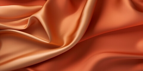 Wall Mural - Warm mediterraniean silk satin background, wavy fold by generative AI tools