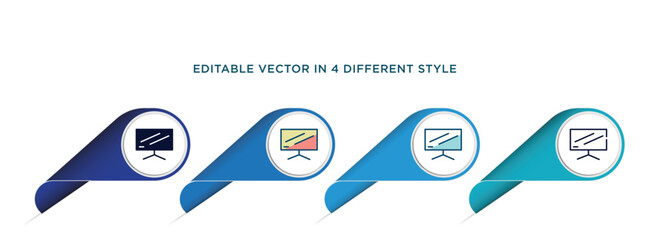 Poster - icon in 4 different styles such as filled, color, glyph, colorful, lineal color. set of vector for web, mobile,