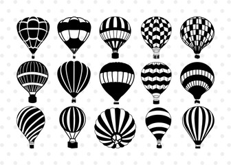 hot air balloon svg, air balloon silhouette, hot air svg, balloon rides svg, air balloon bundle