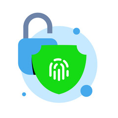 Poster - Unlock by fingerprint concept illustration flat design vector eps10, simple and modern graphic element for landing page, app or web ui, icon