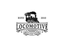 Train Locomotive Logo Design. Train Logo Design