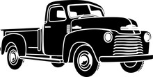 Silhouette Of Old Pickup Truck