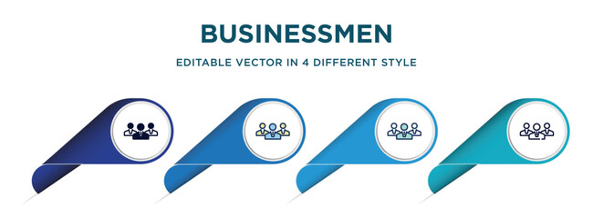 Poster - businessmen icon in 4 different styles such as filled, color, glyph, colorful, lineal color. set of vector for web, mobile, ui