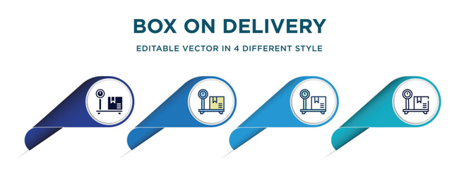 Poster - box on delivery scale icon in 4 different styles such as filled, color, glyph, colorful, lineal color. set of vector for web, mobile, ui