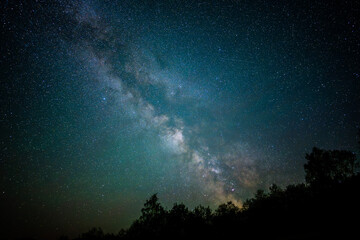 Wall Mural - dark sky full of stars with the milky way. carpathian mountains, poland.