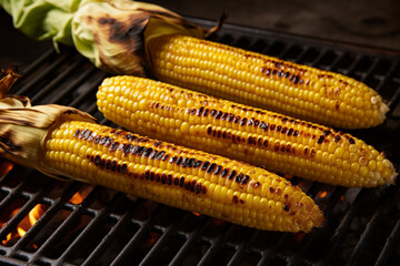 Wall Mural - Corn on a Grill, an image of corn, Generative AI