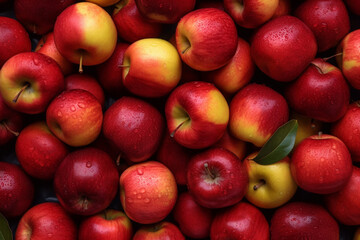 Wall Mural - A background photo of apples, apples Pattern Background, Generative AI
