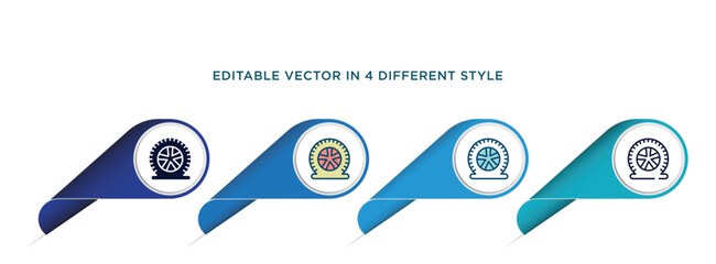 Poster - icon in 4 different styles such as filled, color, glyph, colorful, lineal color. set of vector for web, mobile,