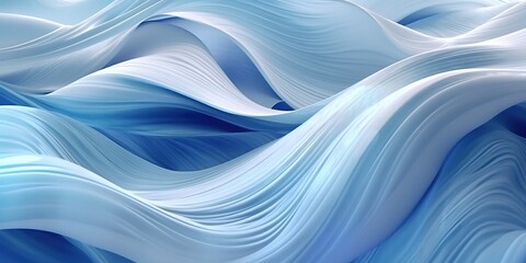 Abstract blue flowing background, generative ai