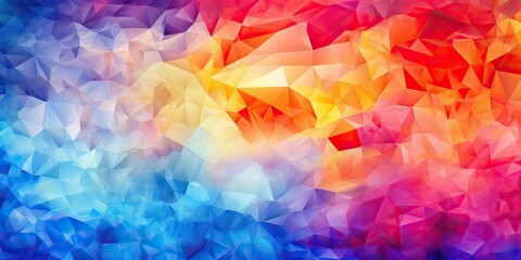 Multicolor mathematical triangulation art, ideal for backgrounds, generative ai