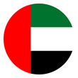 United Arab Emirates Flag in round circle.	