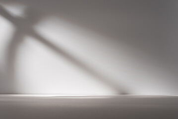 Wall Mural - Gray background with shadow and light from windows