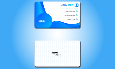 blue business card template for design