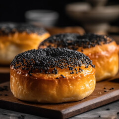 Wall Mural - bagel with poppy seeds