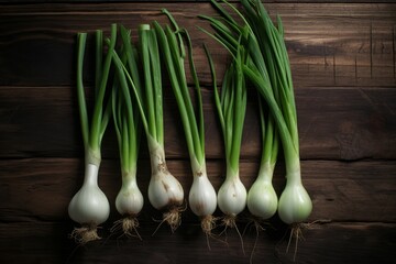 Poster - Fresh green onions. Generate Ai