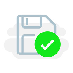 Poster - successfully saved data concept illustration linear icon design editable vector eps10