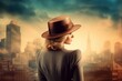 © nsit0108 - Gangster person girl 1920 year. Generate Ai