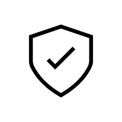 Leinwandbilder - Shield check mark icon or security shield protection icon with tick symbol. web vector icon