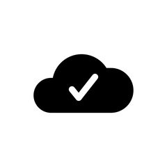 Leinwandbilder - cloud check icon with tick symbol . clouds with check mark icons software update process completed. web vector icon