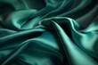 Abstract verdigris green colour silk fabric texture background. AI generated