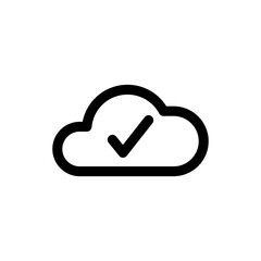 Leinwandbilder - cloud check icon with tick symbol . clouds with check mark icons software update process completed. web vector icon