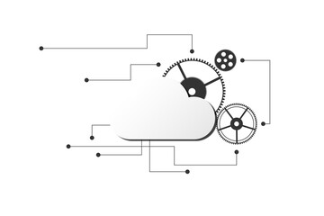Poster - Cloud comes in digital technology concept.