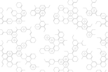 Hexagonal arrangement in technology and science concept.