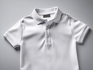 Polo t-shirt isolated on plain color background. Using a single color fabric without a pattern for the entire shirt. Made of breathable material for comfort.