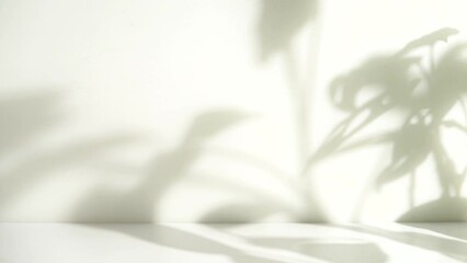 Poster - minimalist tropical leaf shadow for product display