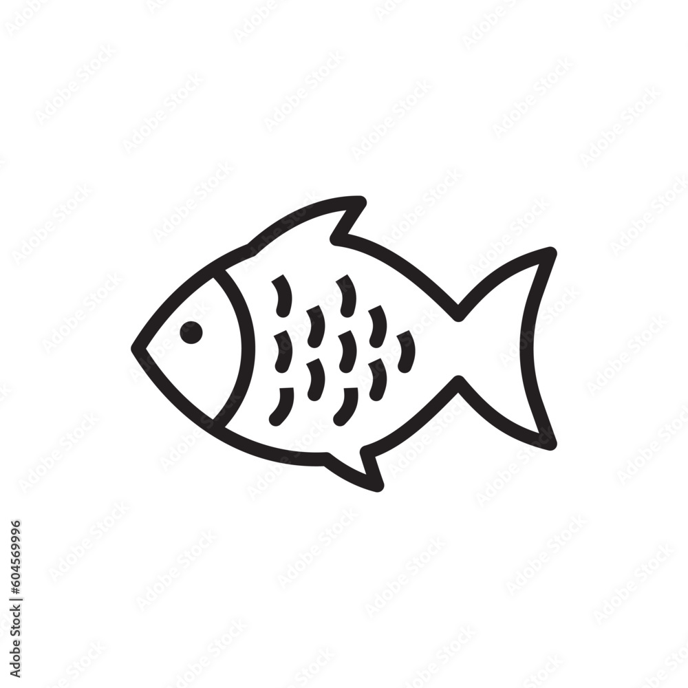 Fish vector icon. Fish flat sign design. Fish symbol pictogram. UX UI ...