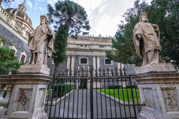 Canvas Print - Gate of Cathedral of Saint Agatha in historic part of Catania, Sicily Island in Italy